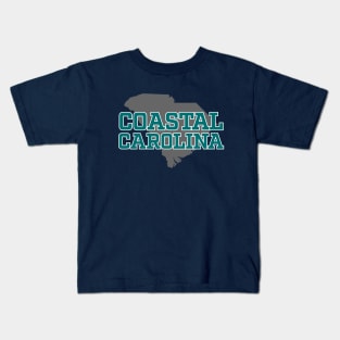 Coastal Carolina - South Carolina Gray Outline Kids T-Shirt